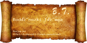 Bodánszki Tímea névjegykártya